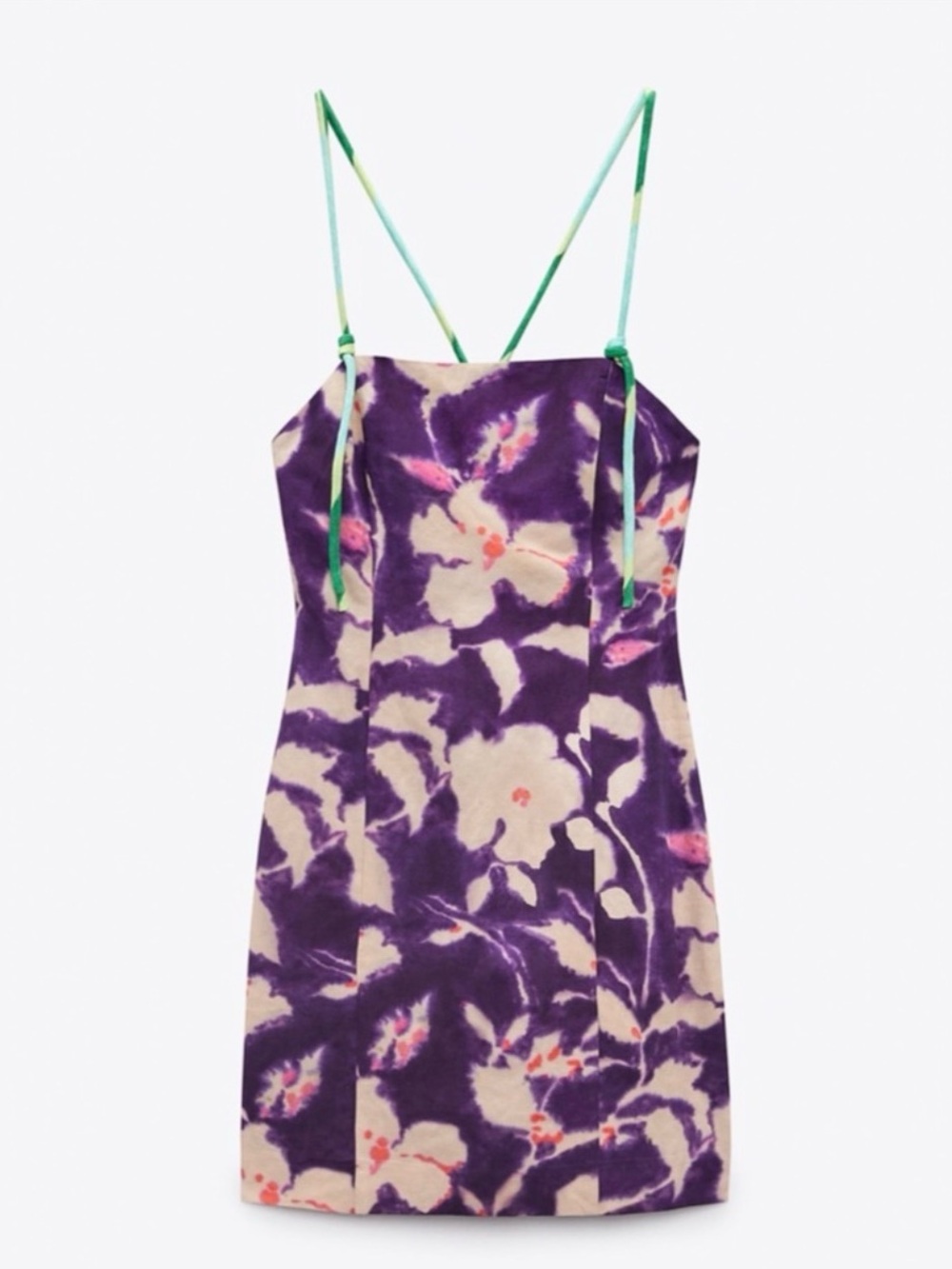 Zara Purple Linen Blend Mini Dress - Size Small